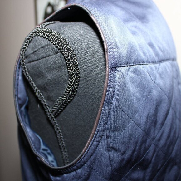Pendleton Womens Navy Camas Vest Gold Hardware Faux Leather Trim Quilted Size Sm - Picture 10 of 10